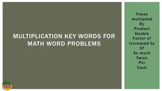 Multiplication Key Words