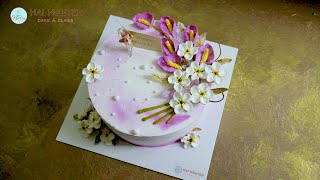 EASY HOW TO MAKE BEAUTIFUL FLOWER CAKE | Trang trí bánh hoa nhẹ nhàng xinh xắn