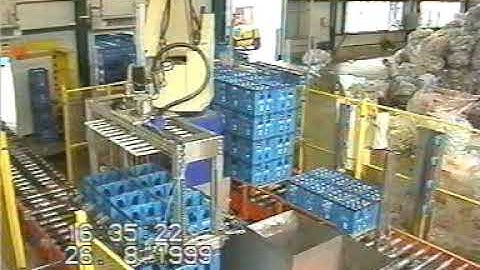 plastic crate de palletize