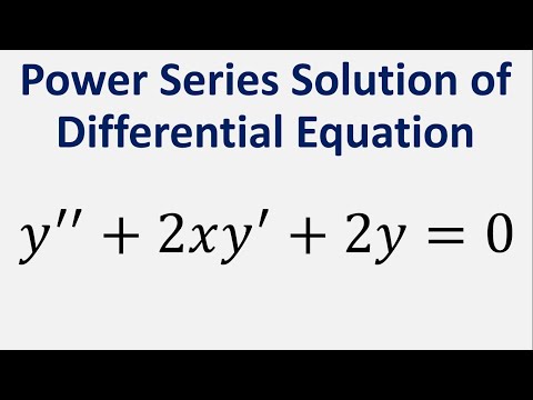 Power Series Solution Of Differential Equation Y 2xy 2y 0 Youtube