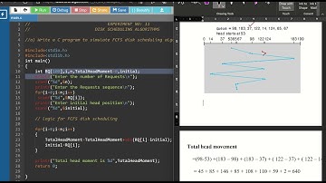 CSL 206 :EXP No:11 :C program to implement FCFS DISK Scheduling algorithm