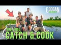 Googan 2v2 BULL FROG CATCH CLEAN COOK Challenge! ( DELICIOUS )