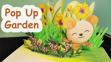 Pop Up Illustration/Art - how to make a pop up garden with simple V-fold mechanism