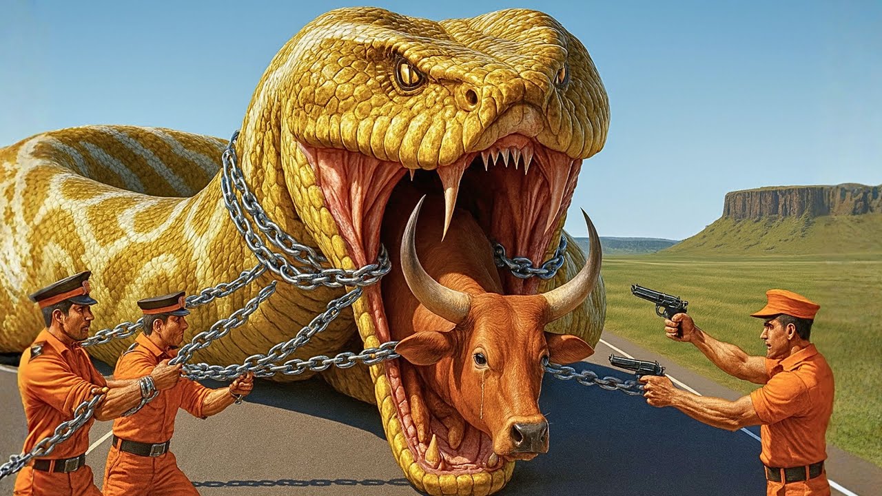 Brave Heroes Save Helpless Cow From a Giant Python’s Deadly Ambush