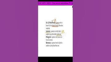 ssc mts asked one word substitute Question #sscmts #ssc2024 #ssc #mts2024exam #shorts