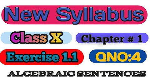 Exercise 1.1 || Chapter 1 || Class 10 || Algebraic Sentences || Urdu Hindi || By SK Math Guru||