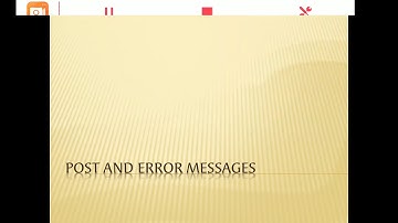 Power On Self Test Sequence