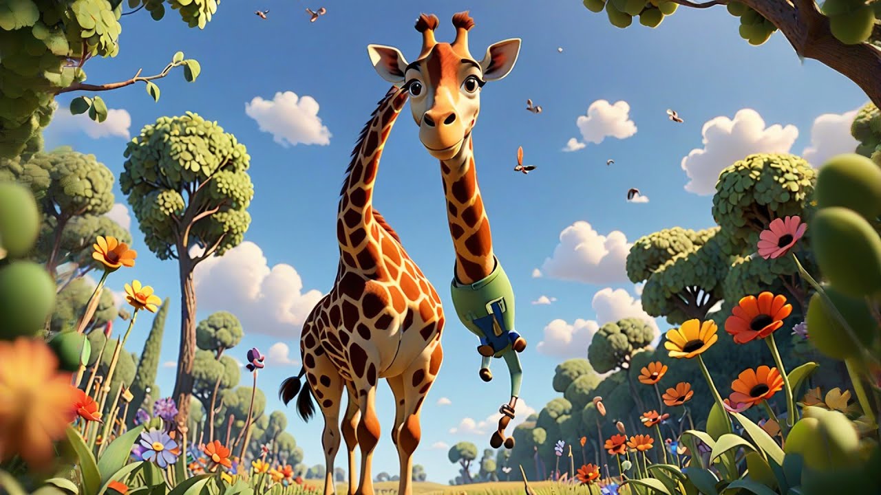 The Giraffe Who Loved to Paint | Creative Story Song for Kids | Animal Rhymes and Learning Fun