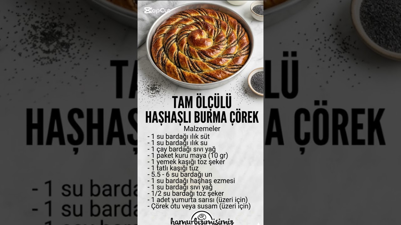 Bu Çörek Başka❗️Kimse Hayır Diyemeyecek👌 Haşhaşlı Burma💯​#haşhaşlıçörek  #çörektarifi