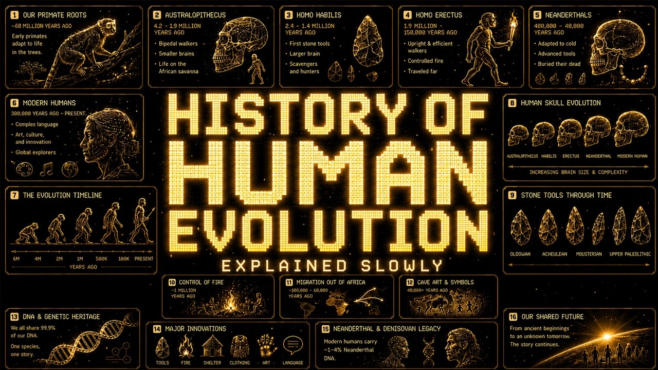 The Entire History Of Human Evolution Explained Slowly (For Sleep)