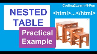#HTML || #Learn HTML #Nested Table HTML || Practical Example on HTML Nested table. Learn HTML Table.