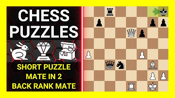 Chess Puzzles to Practice. Themes: Short puzzle, Mate in 2, Back rank mate. Learn Chess