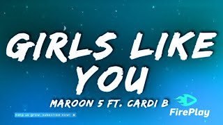 Maroon 5 Girls Like You (Lyrics) ft. Cardi B Resimi