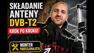 Jak poskładać Antenę Siatkową DVB-T2? Zarabiam kabel - Antena AKTYWNA ze wzmacniaczem - Montis MT198