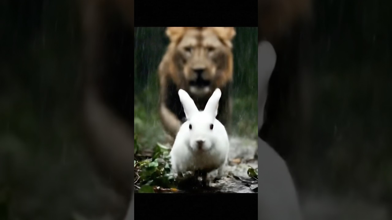 Lion Tries to Hunt Rabbit in the Rain 🦁🐇🌧️ | Unexpected Jungle Chase