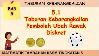 Video 01 Matematik Tambahan KSSM Tingkatan 5 Bab 5 Taburan Kebarangkalian PembolehUbah rawak Diskret