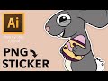 PNG to Sticker Logo for Adobe Illustrator | How to make a sticker logo in Ai