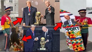 Ghana Football Fans Leader Oneman Suppoter Gifts Donald Trump &amp; FIFA Prez. Ashanti Kentey Cloth