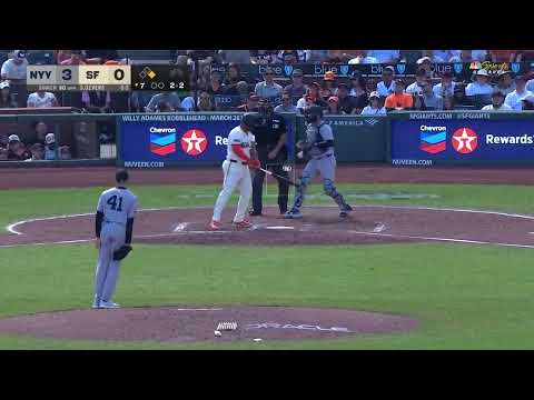 Rafael Devers whiffing on fastballs in the zone as a Giant