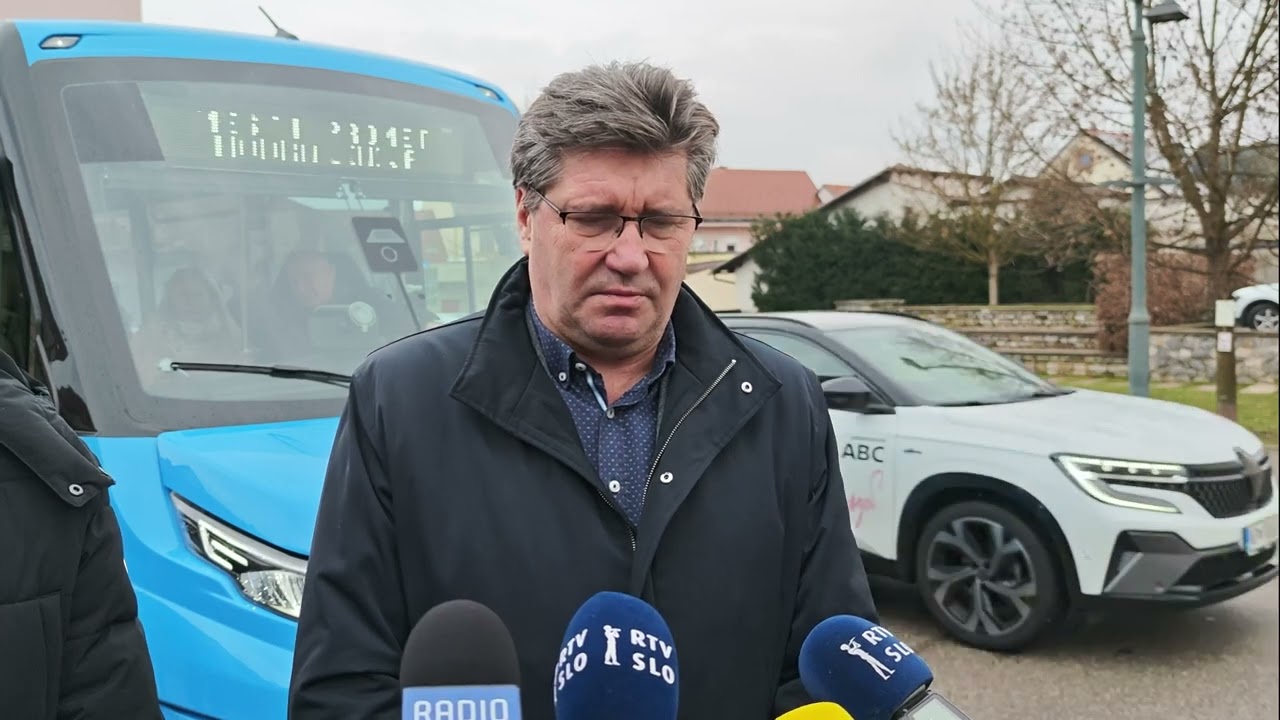 Ivan Molan, župan Občine Brežice - predstavitev novega in prvega električnega avtobusa v Brežicah