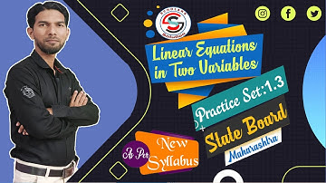 Linear Equations in Two Variables Practice Set 1 3 [CLASS 10th] State Board Maharashtra