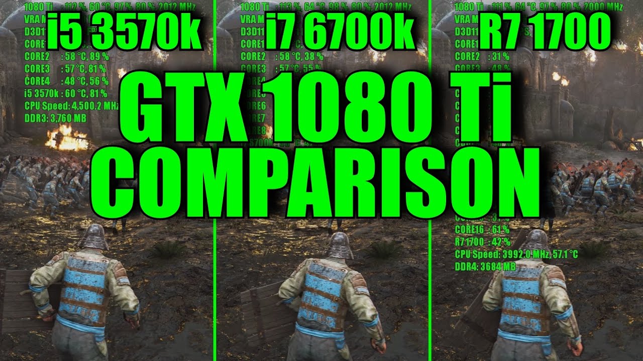 For Honor GTX 1080 Ti OC & R7 1700 - i7 6700k - i5 3570k | 1080p - 1440p & 2160p | FRAME-RATE TEST