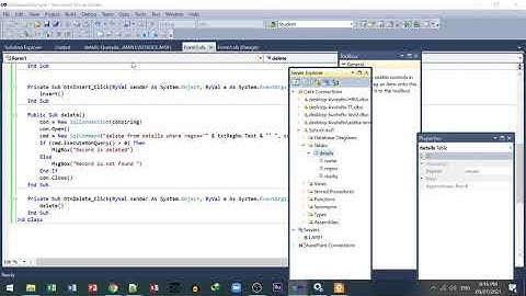Visual Studio (RAD) - ADO.NET | SQL Database Connection, Insert, Delete, Update