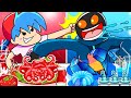 Red vs Blue Food Challenge vs Boyfriend X Whitty | Friday Night Funkin' Animation Mukbang