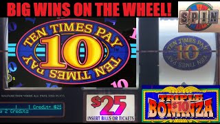 High Limit Slots! $25 10 Times Pay + Wheel of Fortune + Triple Bonanza Slot Play! Wheel Spins! Nice! screenshot 4