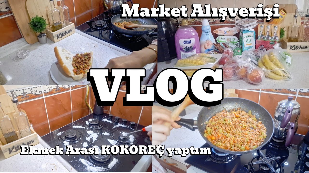 MARKET ALIŞVERİŞİ/EVDE EKMEK ARASI KOKOREÇ/VLOG#temizlik #asmr #keşfet #yemektarifleri #yemek #keşif