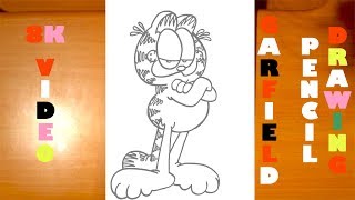 How to Draw Garfield The Cat Easy Full Body | PENCIL | 8K Video