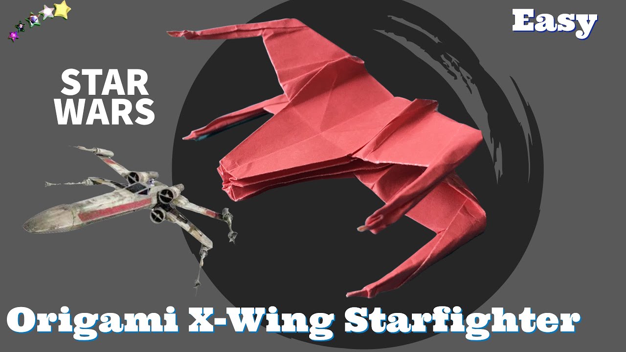 How to make Star Wars Origami XWing starfighter paper airplane. Easy