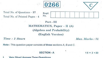 TS Inter 2nd Year Maths 2A EM 2022 Question Paper public exams Mathematics 2A