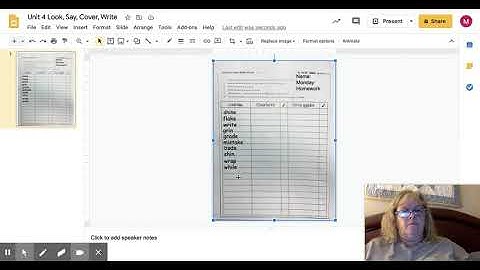 Unit 4 Look, Say, Cover, Write - Google Slides