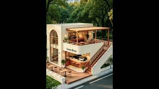 This coffee shop has a secret outdoor level #shorts #construction #architecture