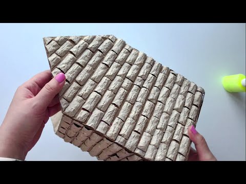 Maison miniature bricolage avec des briques | Idée carton | Tutoriel d&rsquo;artisanat en papier