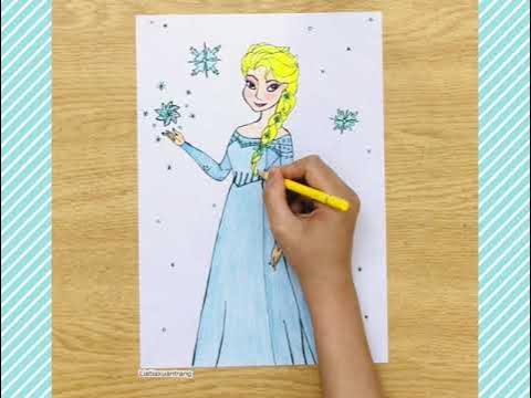 Vẽ Công Chúa Elsa Đơn Giản | How To Draw Princess Elsa Easy | Cách Vẽ Nữ  Hoàng Băng Giá Elsa Dễ Nhất - Youtube