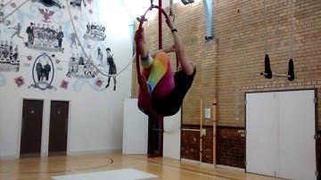 Aerial hoop - learning inverted man on moon
