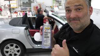 How to fix pilling, peeling and sticky soft touch paint repair refresh in Mercedes SLK car interior screenshot 3