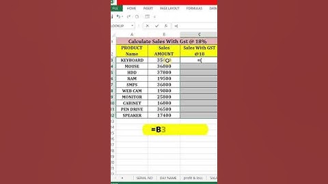 #shorts |GST Calculation in Excel| #youtubeshorts #mexcel  #excelsolutions #jktutorials #exceltricks