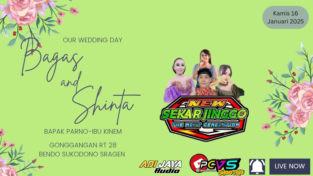 Live  SEKAR JINGGO - ADI JAYA AUDIO - PUTRI CAHAYA SHOOTING