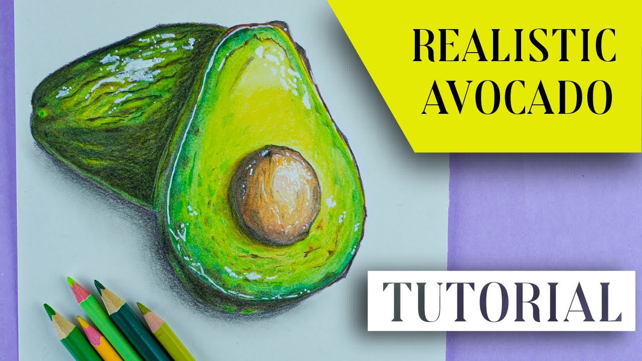 Realistic avocado | Rich colors  | Tutorial Realistican crtez avokada | Crtanje drvenim bojama