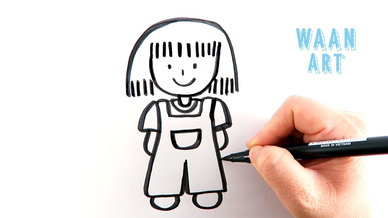 Drawing Cartoon | Little Girl วาดรูปเด็กผู้หญิง - Youtube