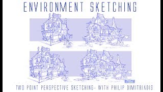 Enviroment Sketching- 2 Point Perpsective Building Shape/Rough Sketching