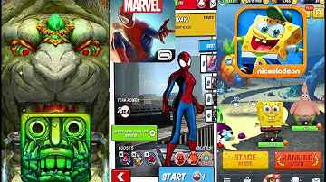Temple Run 2 Lost Jungle Vs Spider Man Unlimited Vs SpongeBob Game Station - Endless Run Gameplay