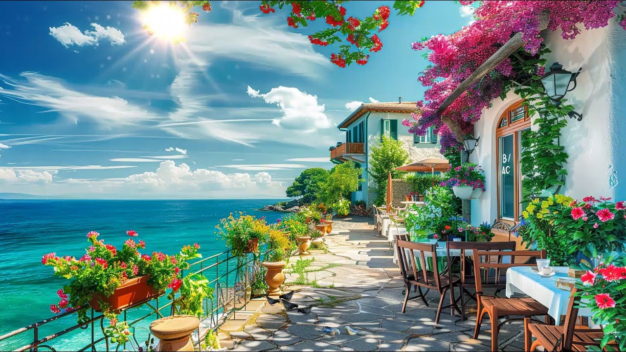 Venice Seaside Cafe Ambience - Positano Café's Romance & Bossa Nova ...