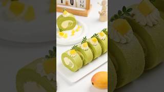 💚Pandan Mango Swiss Roll｜Easy recipe#swiss #cakerecipe #mangorecipe #recipe #tasty #inspiration