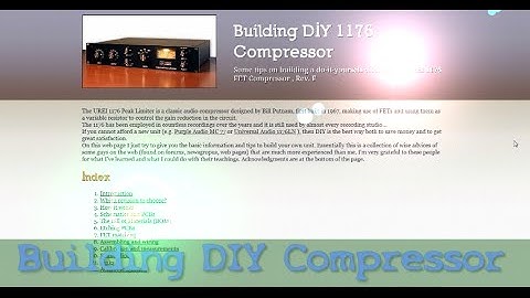 Building DIY 1176 Compressor