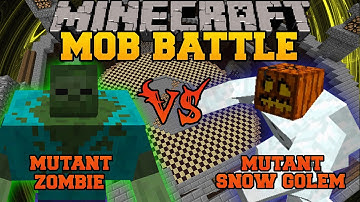 Mutant Zombie Vs Mutant Snow Golem - Minecraft Mob Battles - Mutant Creatures Mod