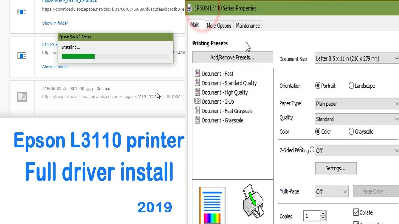 How to install Driver of Epson L3110 printer in Hindi step ...